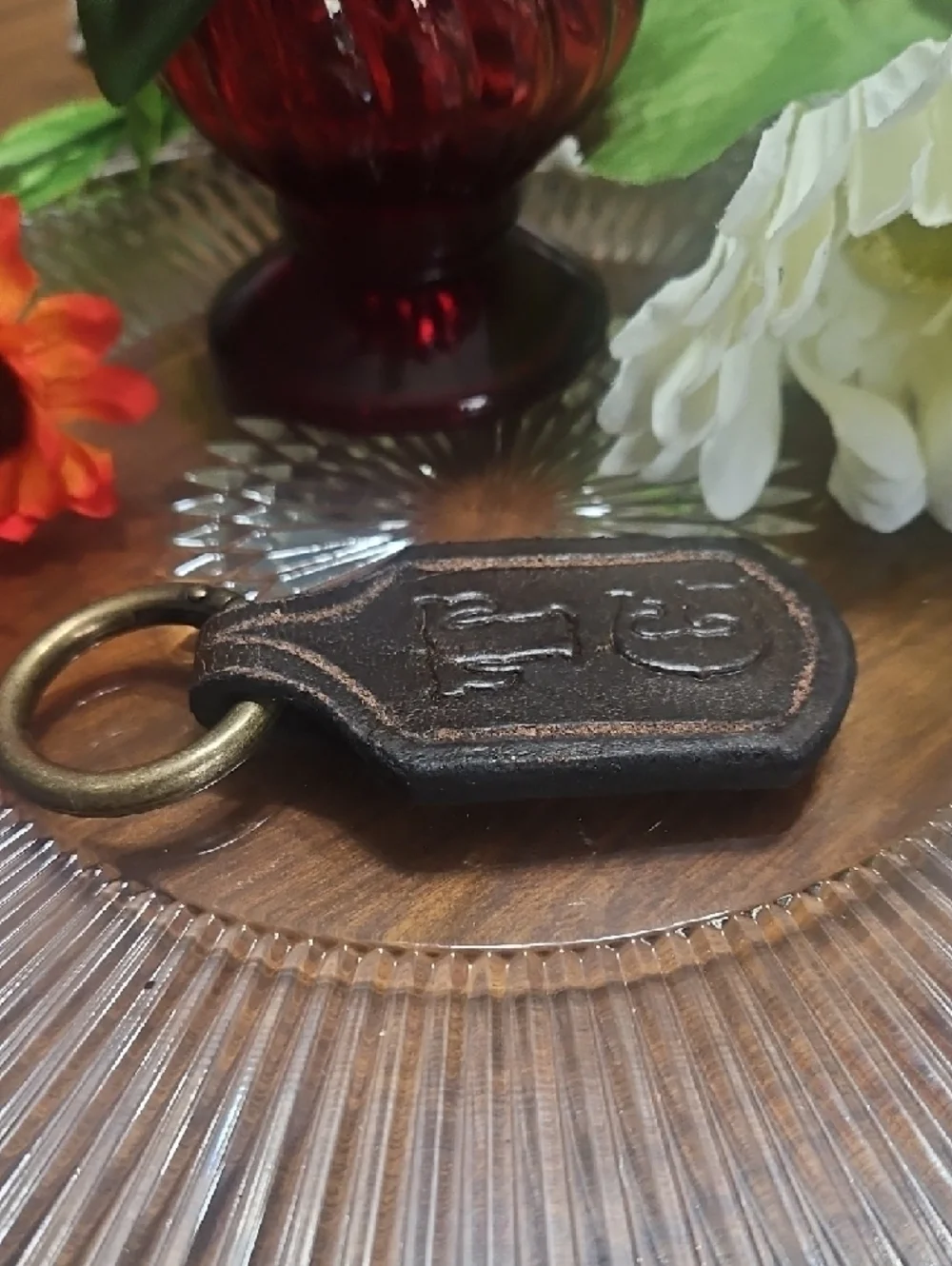 Hand Crafted Tooled Genuine Leather Key Chain NEW Personalized CUSTOM per Order